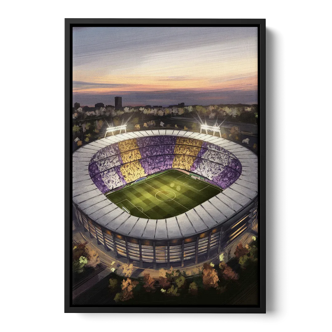 Orlando City FC Stadium Scene Front - Black Canvas Wall Art