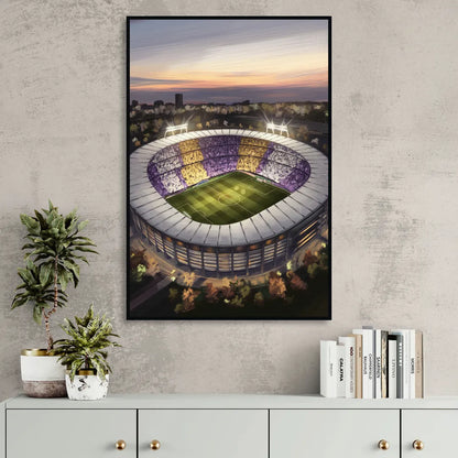 Orlando City FC Stadium Scene Sitting Room - Black Canvas Wall Art
