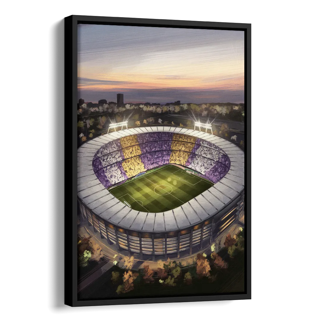 Orlando City FC Stadium Scene Side - Black Canvas Wall Art
