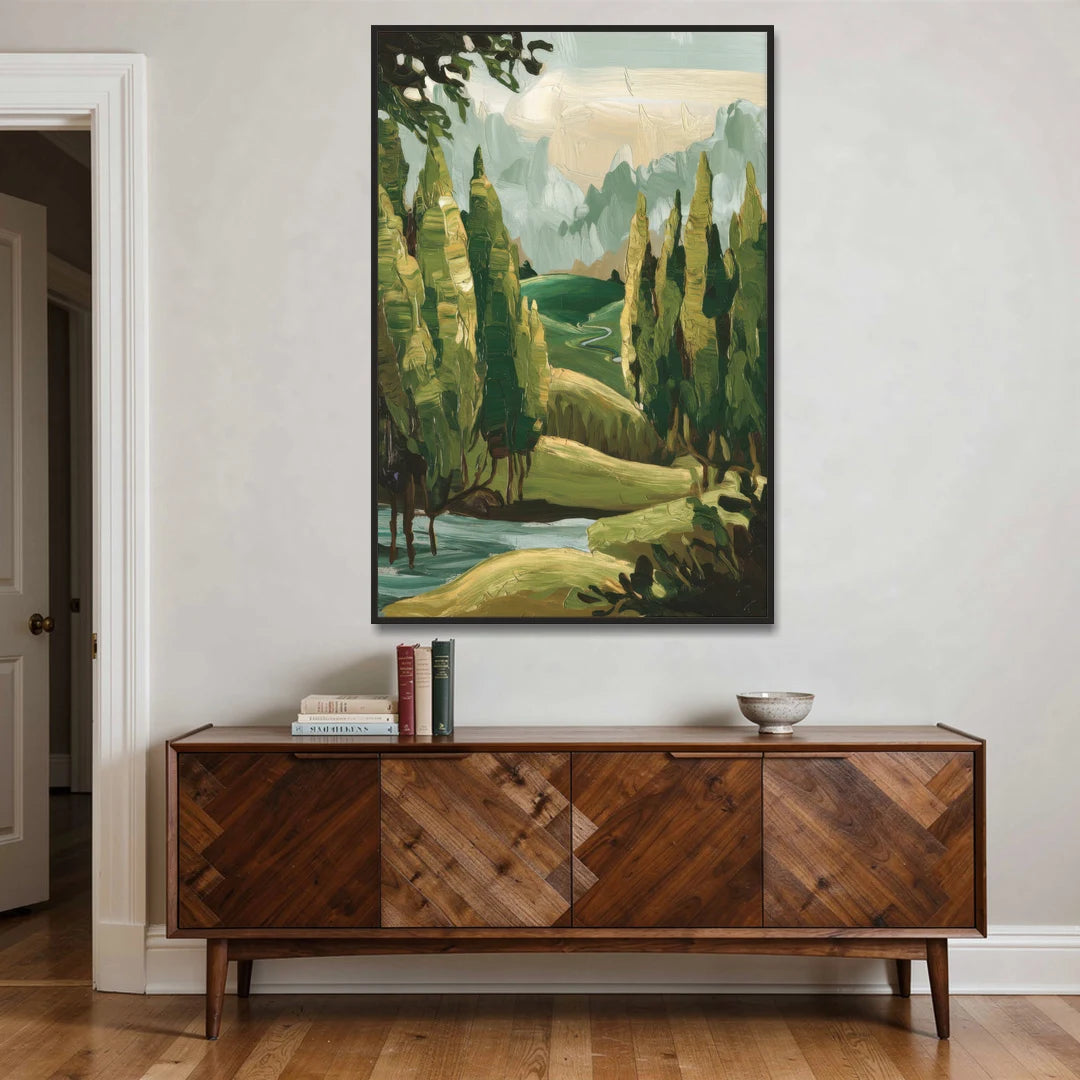 Orlando Lake Eola Reflection - Black Framed Canvas Wall Art - Coffee Table - 40x60