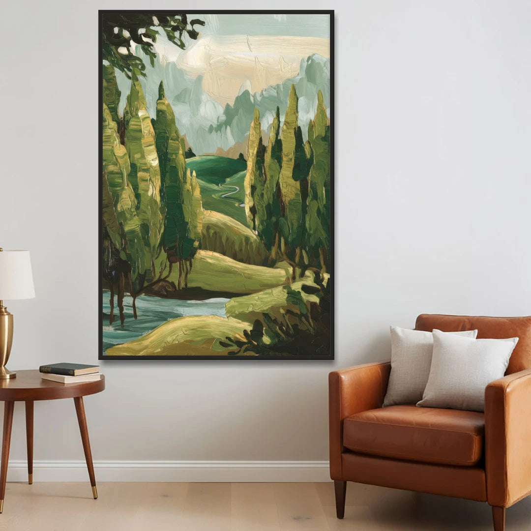 Orlando Lake Eola Reflection - Black Framed Canvas Wall Art - Sofa - 40x60