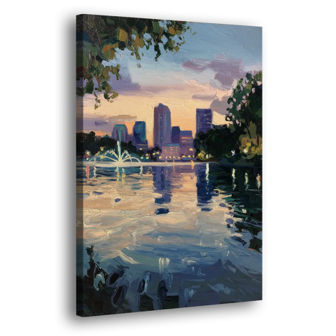 Orlando Lake Eola Reflection - Canvas Wall Art