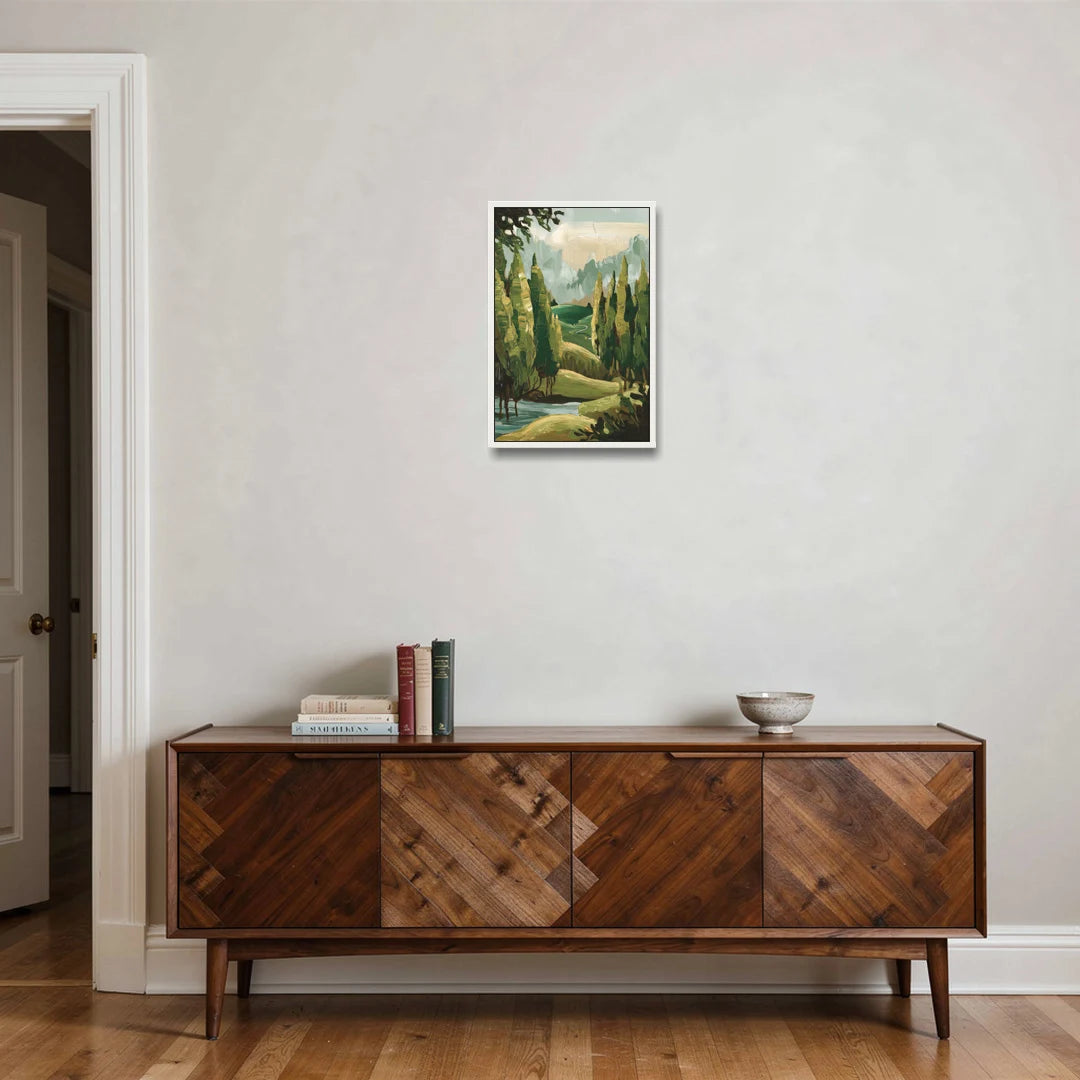 Orlando Lake Eola Reflection - White Framed Canvas Wall Art - Coffee Table - 16x24