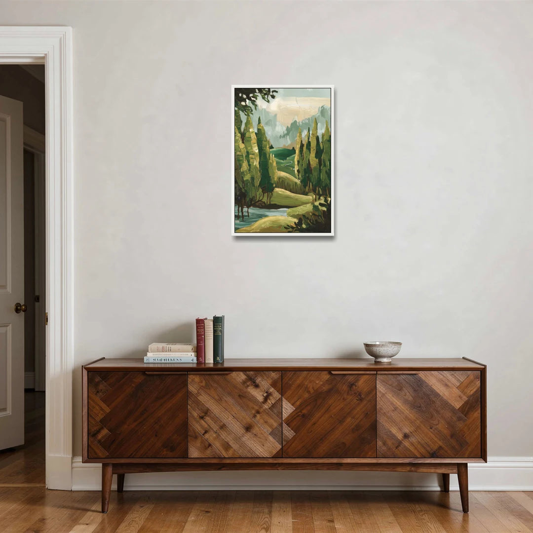 Orlando Lake Eola Reflection - White Framed Canvas Wall Art - Coffee Table - 20x30