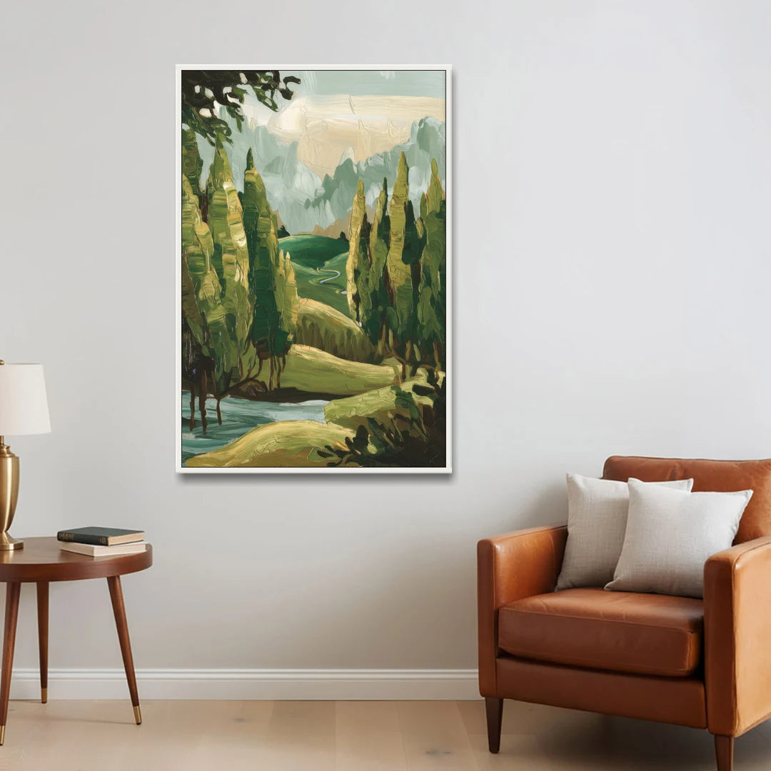 Orlando Lake Eola Reflection - White Framed Canvas Wall Art - Sofa - 32x48