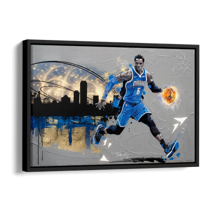 Orlando Magic Basketball Theme Side - Black Canvas Wall Art