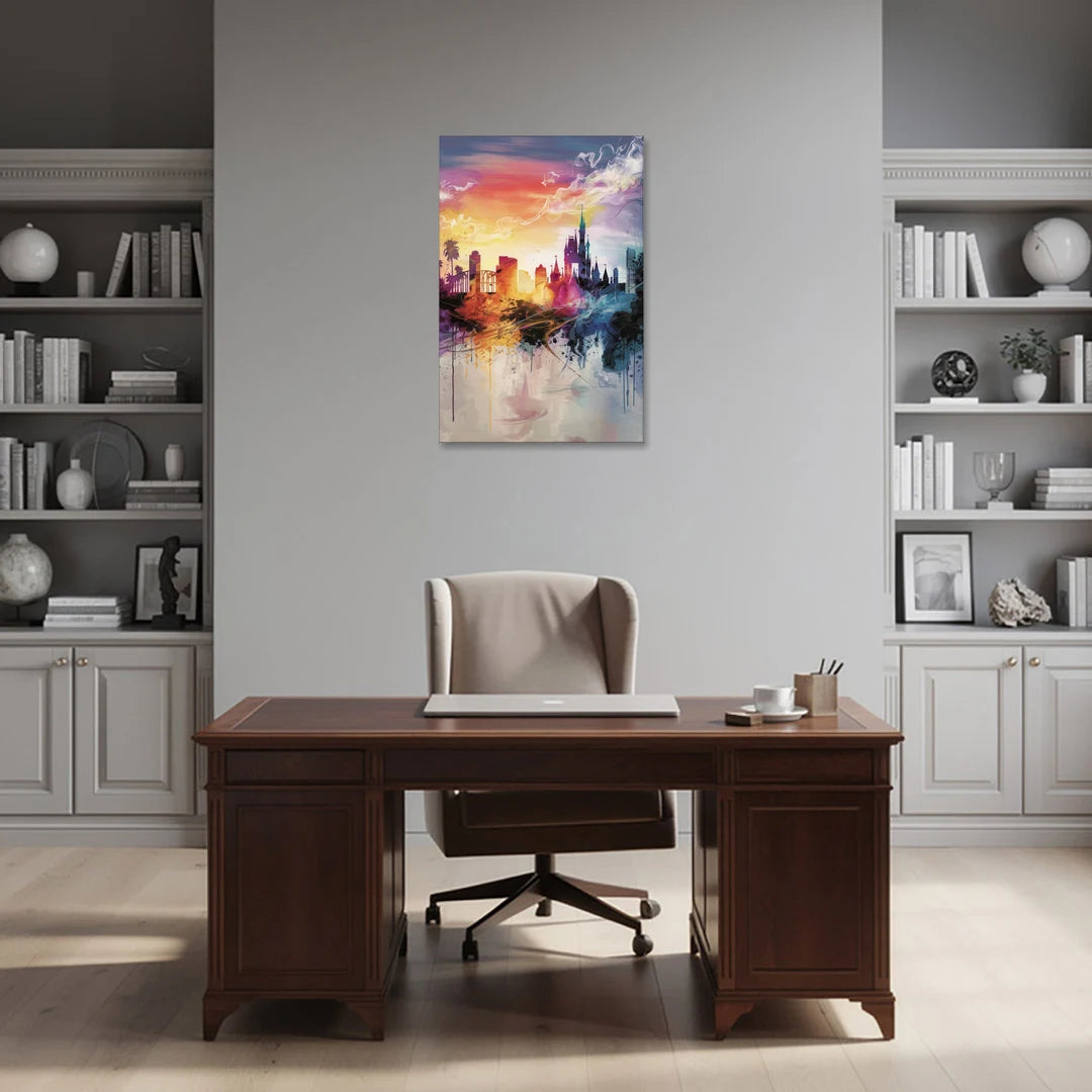 Orlando Skyline at Sunset - Canvas Wall Art - Office - 24x36