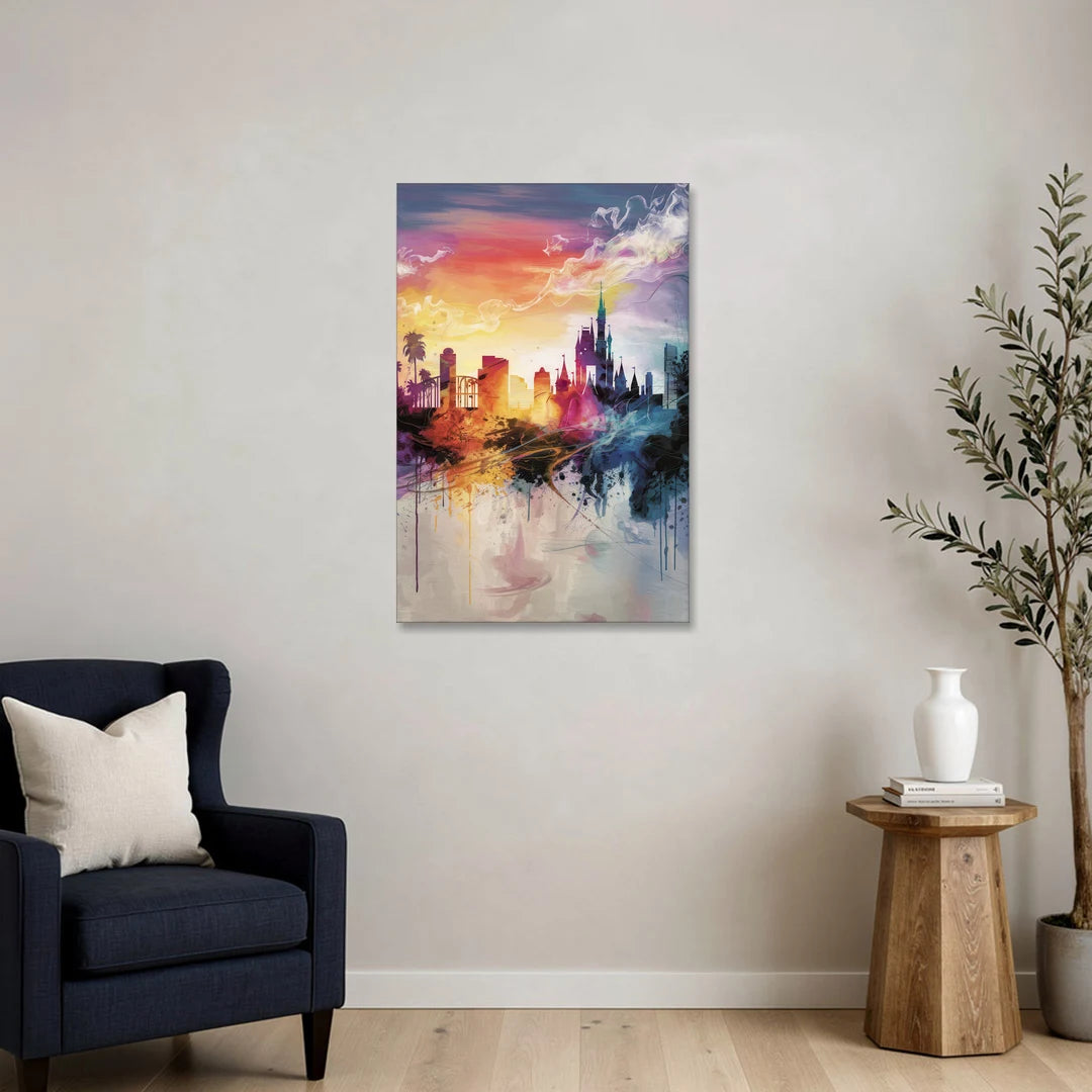 Orlando Skyline at Sunset - Canvas Wall Art - Sofa - 24x36