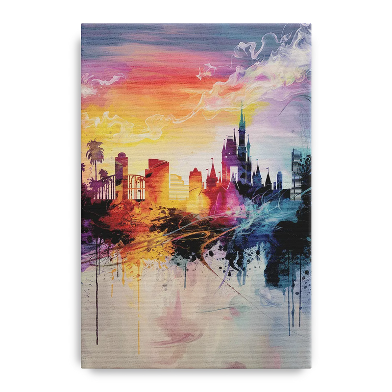 Orlando Skyline at Sunset Front - Canvas Wall Art
