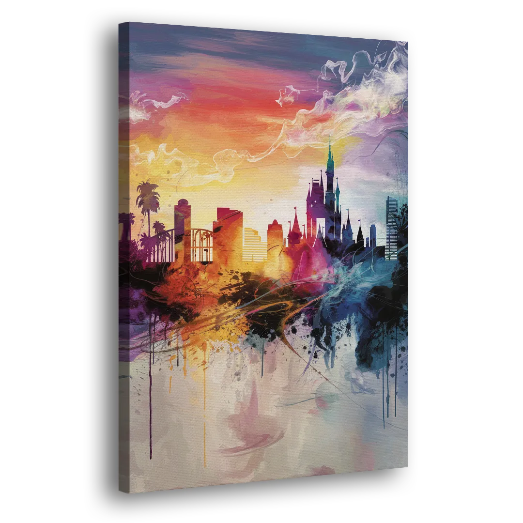Orlando Skyline at Sunset Side - Canvas Wall Art