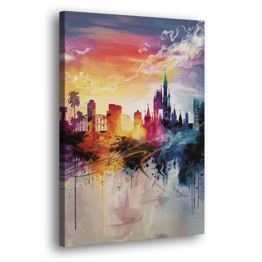 Orlando Skyline at Sunset Side - Canvas Wall Art