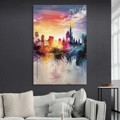 Orlando Skyline at Sunset Sitting Room - Canvas Wall Art