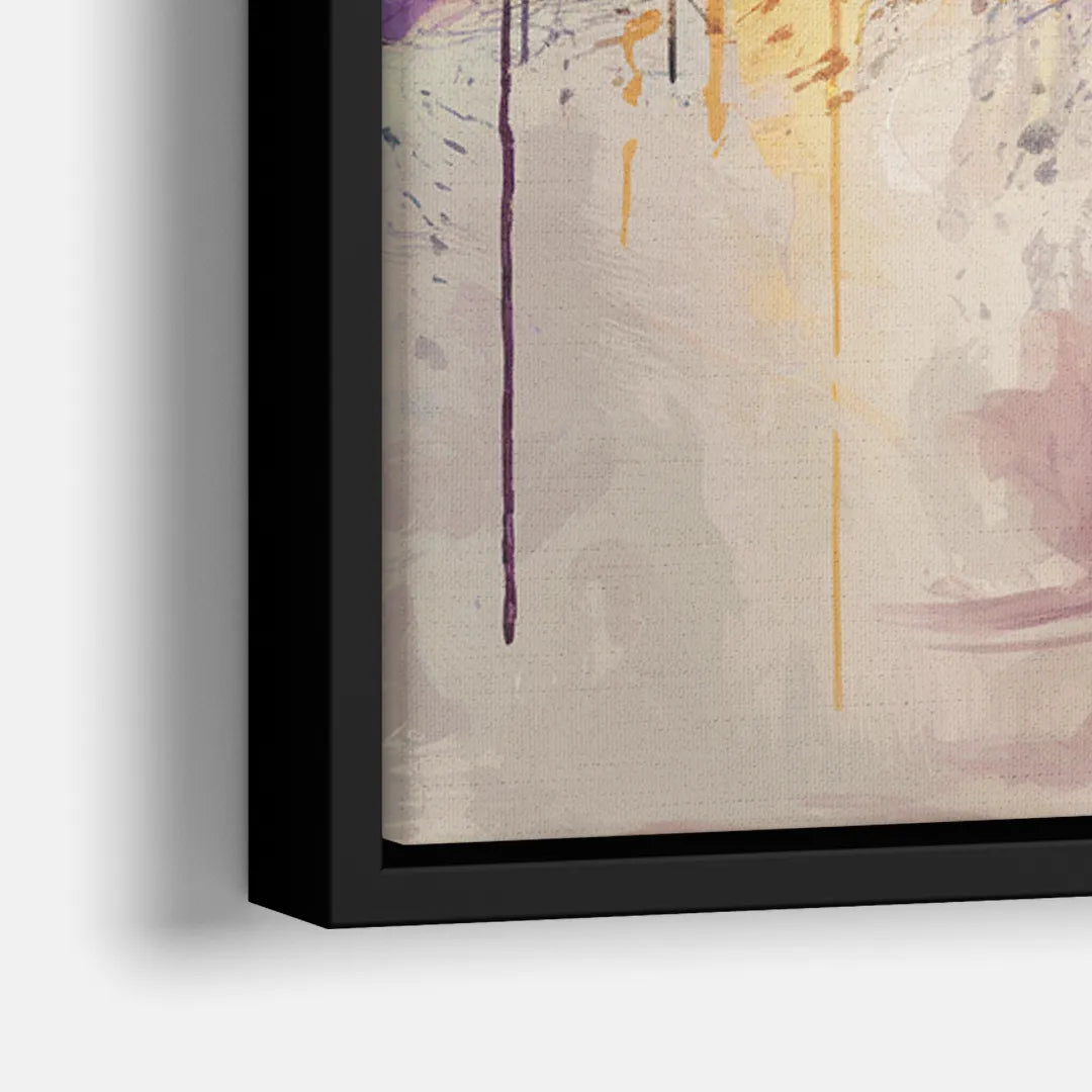 Orlando Skyline at Sunset - Close-Up Black Frame Canvas