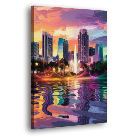 Orlando Vibrant Street Art - Canvas Wall Art - Side