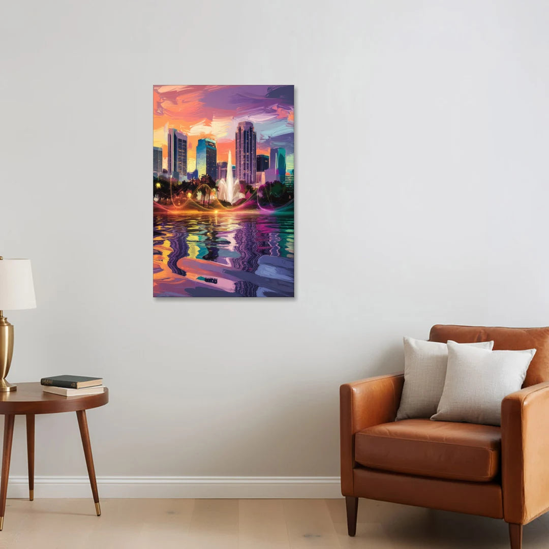 Orlando Vibrant Street Art - Canvas Wall Art - Sofa - 24x36