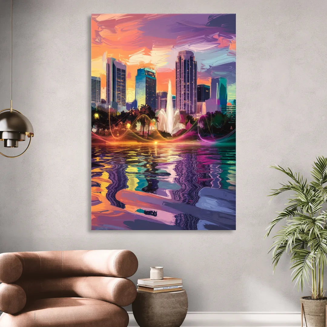 Orlando Vibrant Street Art Living Room - Canvas Wall Art