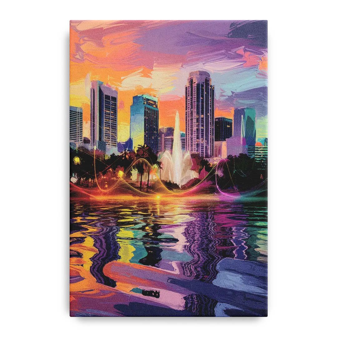 Orlando Vibrant Street Art Front - Canvas Wall Art