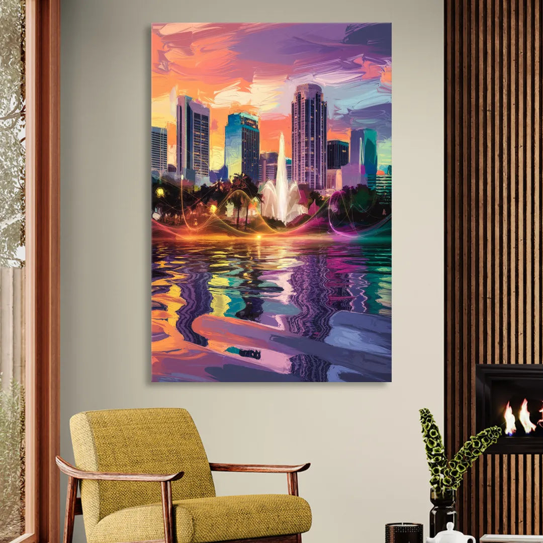 Orlando Vibrant Street Art Sitting Room - Canvas Wall Art