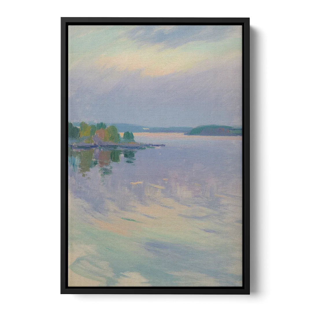 Oslo Fjord Serenity Front - Black Canvas Wall Art