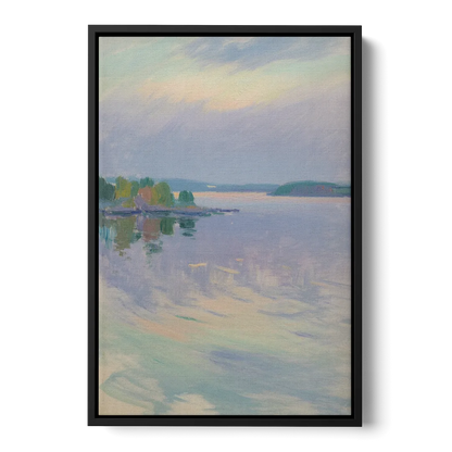 Oslo Fjord Serenity Front - Black Canvas Wall Art