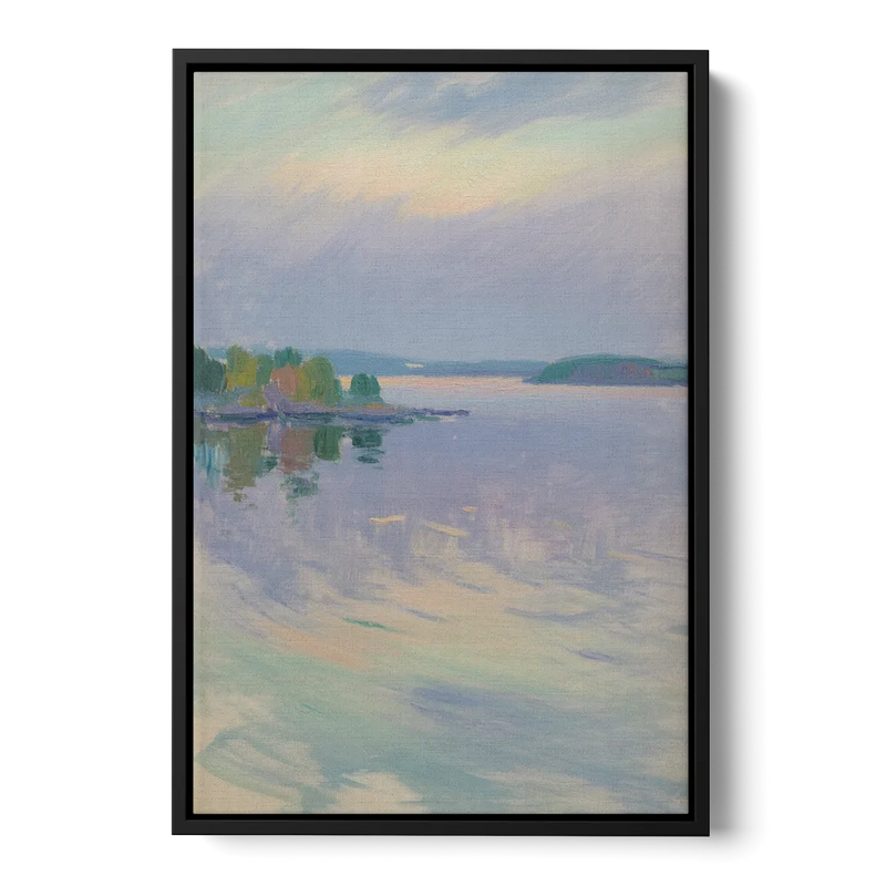 Oslo Fjord Serenity Front - Black Canvas Wall Art