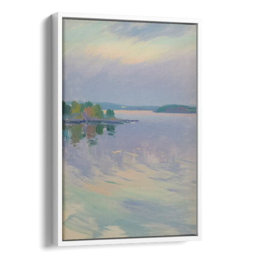 Oslo Fjord Serenity Side - White Canvas Wall Art