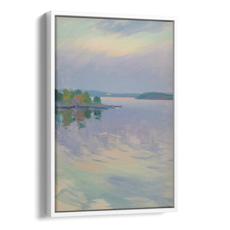 Oslo Fjord Serenity Side - White Canvas Wall Art