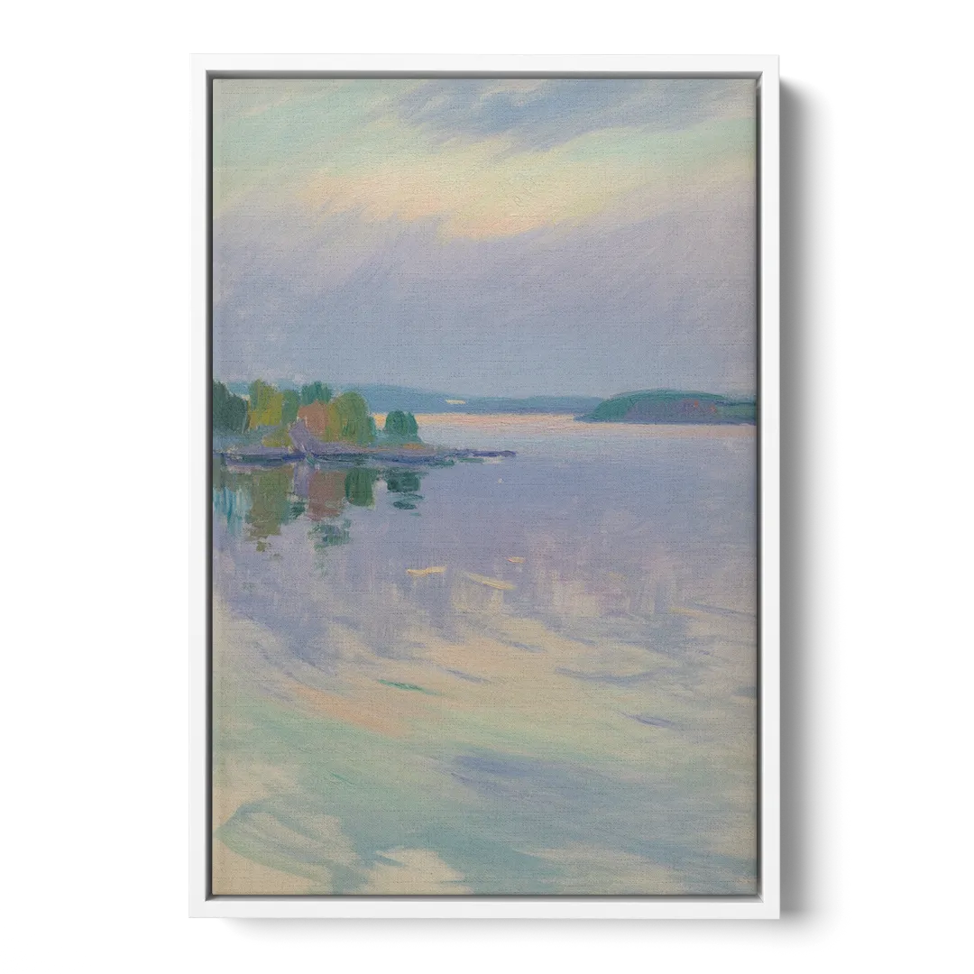 Oslo Fjord Serenity Front - White Canvas Wall Art