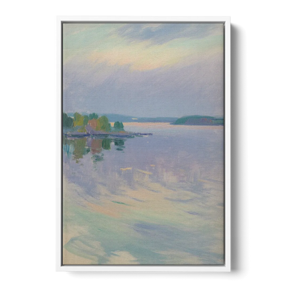 Oslo Fjord Serenity Front - White Canvas Wall Art