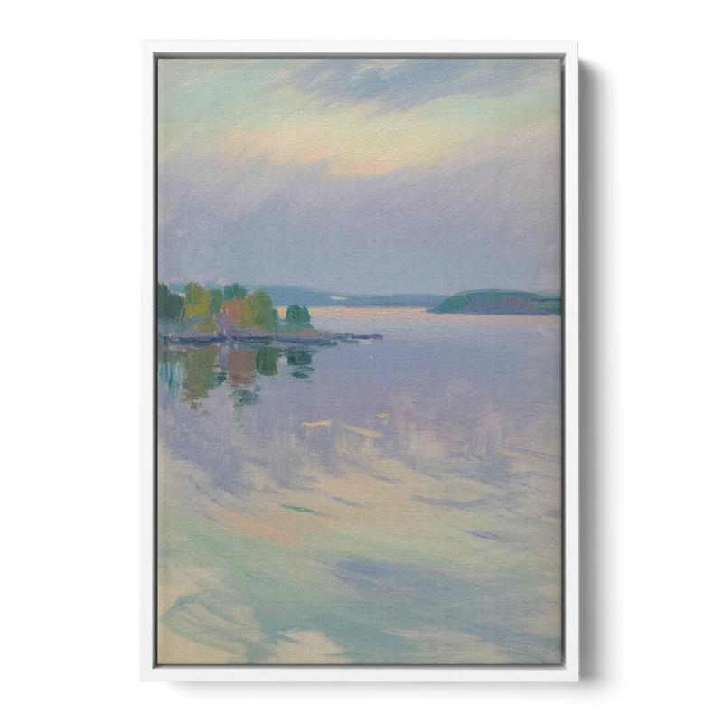 Oslo Fjord Serenity Front - White Canvas Wall Art