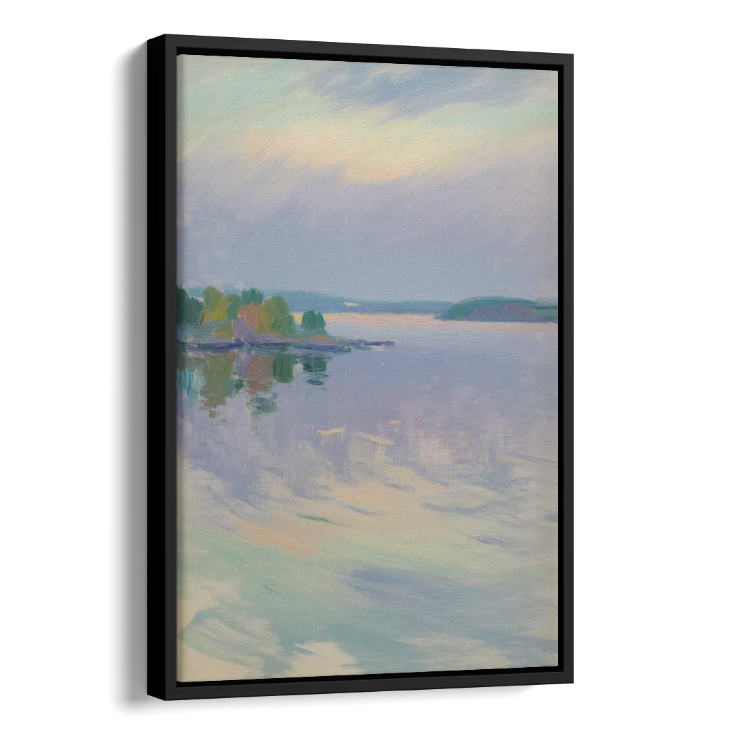 Oslo Fjord Serenity Side - Black Canvas Wall Art