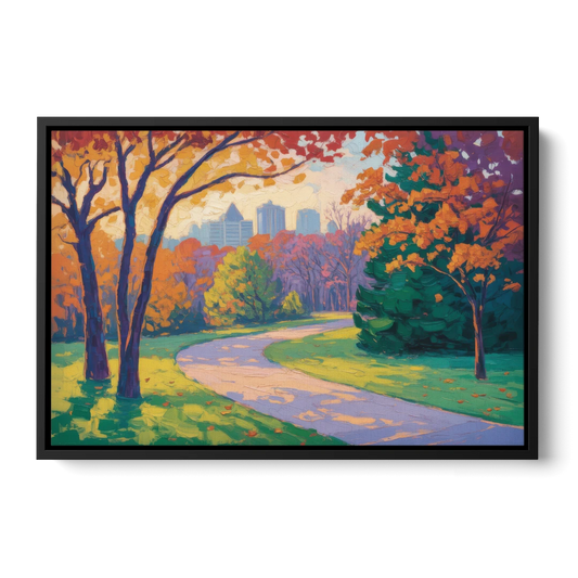Ottawa Autumn Foliage - Black Framed Canvas Wall Art - Front