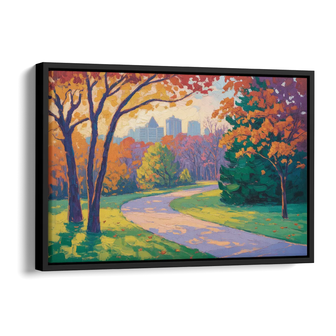 Ottawa Autumn Foliage Side - Black Canvas Wall Art