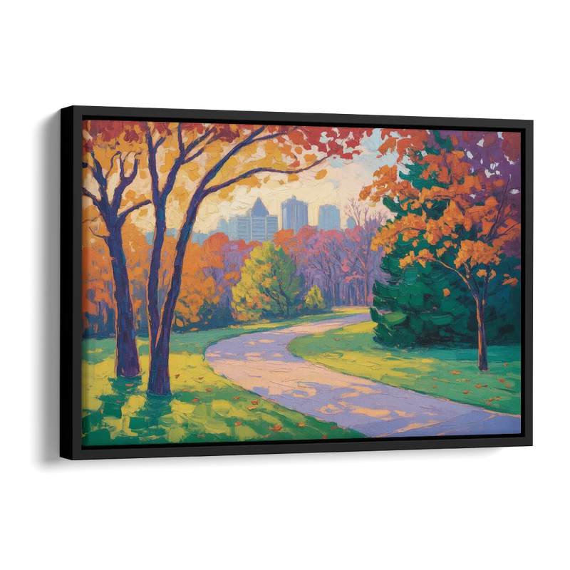 Ottawa Autumn Foliage Side - Black Canvas Wall Art
