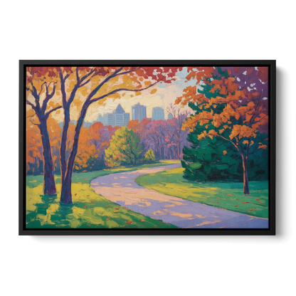 Ottawa Autumn Foliage Front - Black Canvas Wall Art
