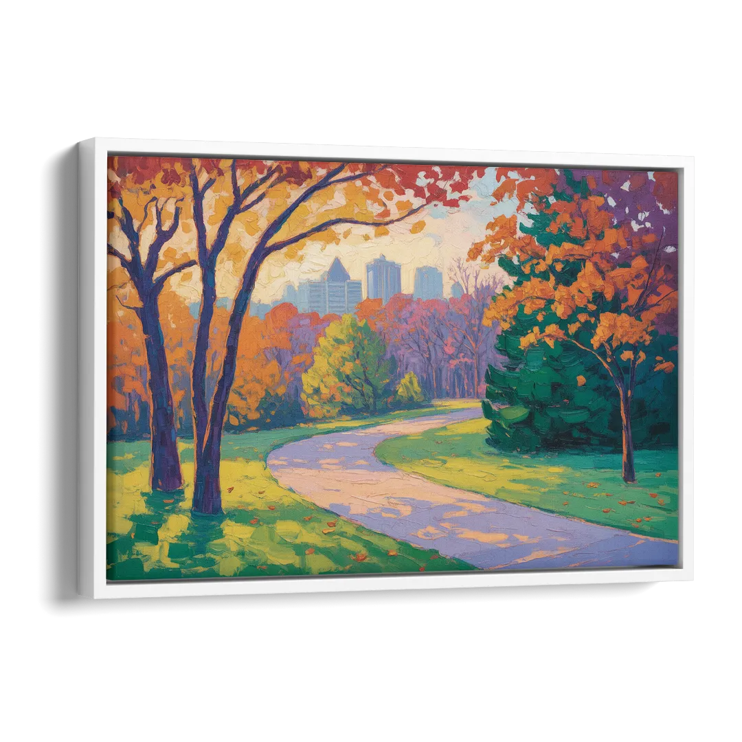 Ottawa Autumn Foliage Side - White Canvas Wall Art