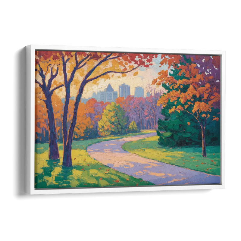 Ottawa Autumn Foliage Side - White Canvas Wall Art