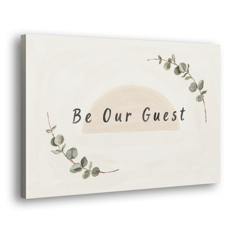 Over the Bed Wall Art Be Our Guest Eucalyptus - Canvas Wall Art - Side