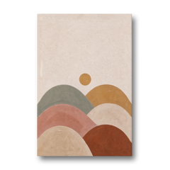 Overlapping Scalloped Hills Under a Small Sun - Canvas Wall Art - Front