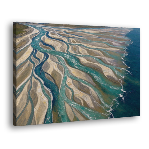 Oversized Canvas Wall Art of a Braided River Delta - Canvas Wall Art - Side