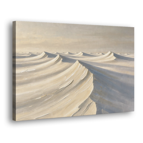 Oversized Neutral Wall Art of Curling Snow Drifts - Canvas Wall Art - Side