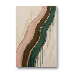 Oversized Textured Gilded Ribbon Drift - Canvas Wall Art - Front