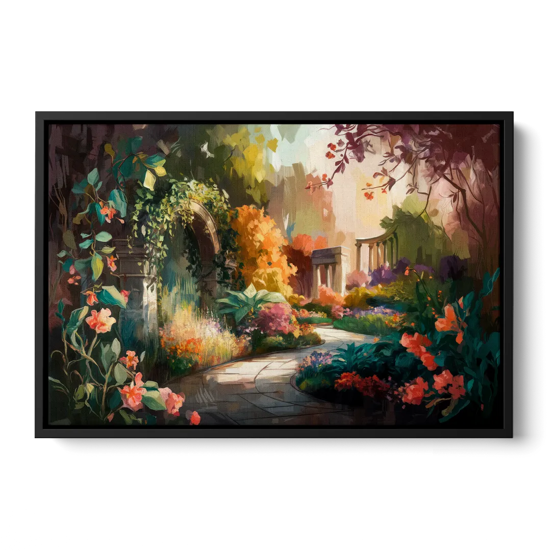 Oxford Botanical Gardens Front - Black Canvas Wall Art