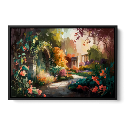 Oxford Botanical Gardens Front - Black Canvas Wall Art