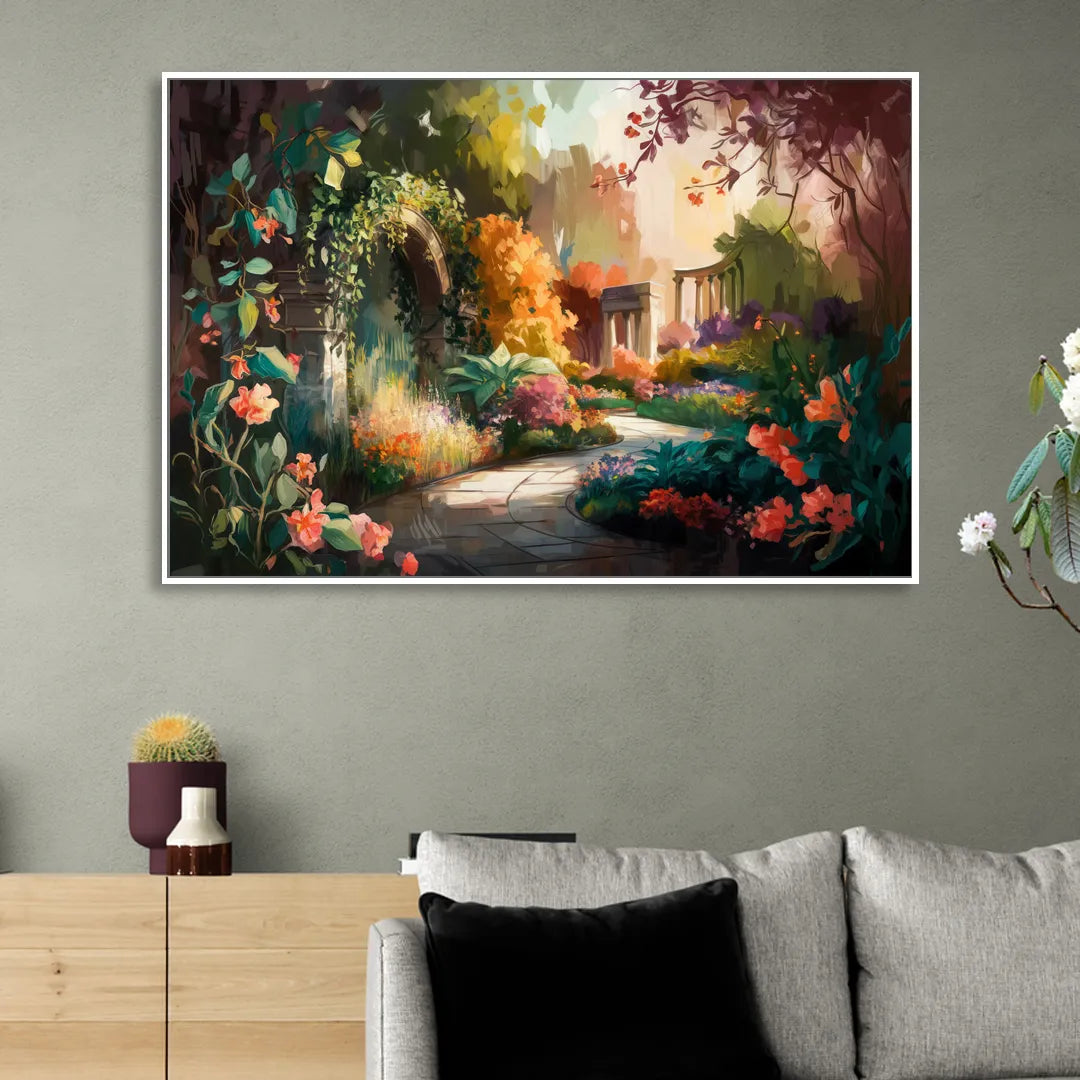 Oxford Botanical Gardens Living Room - White Canvas Wall Art
