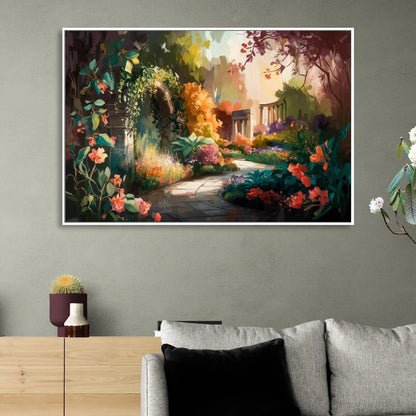 Oxford Botanical Gardens Living Room - White Canvas Wall Art