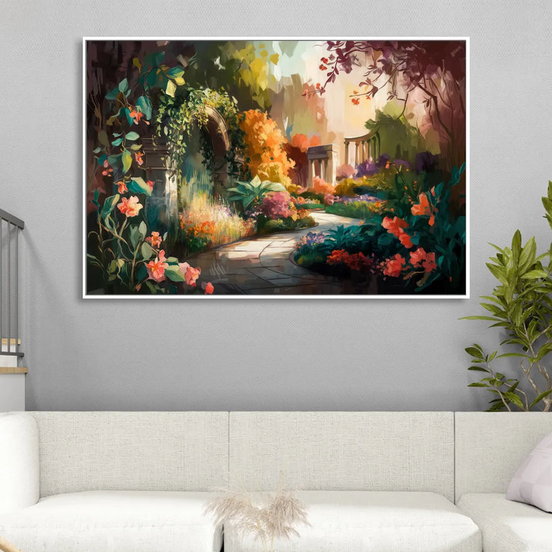 Oxford Botanical Gardens Sitting Room - White Canvas Wall Art