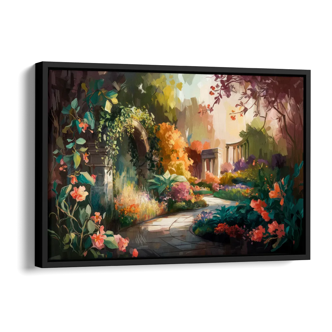 Oxford Botanical Gardens Side - Black Canvas Wall Art