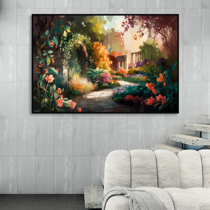 Oxford Botanical Gardens Sitting Room - Black Canvas Wall Art