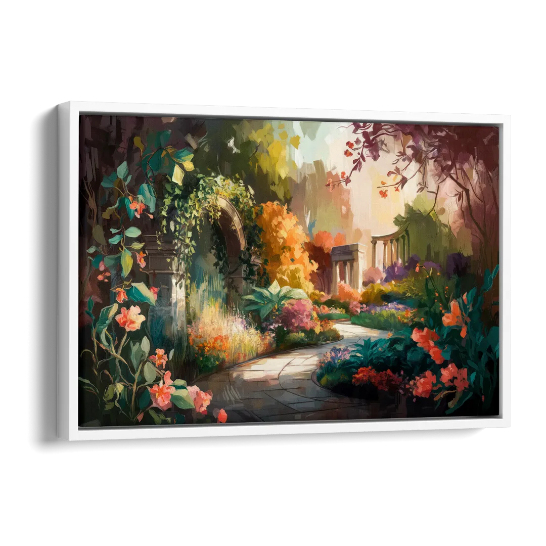 Oxford Botanical Gardens Side - White Canvas Wall Art